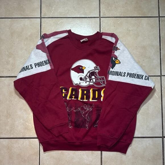 Vintage 90s Phoenix Cardinals NFL Red Crewneck Sweatshirt Mens XL Team Rated - Picture 1 of 9
